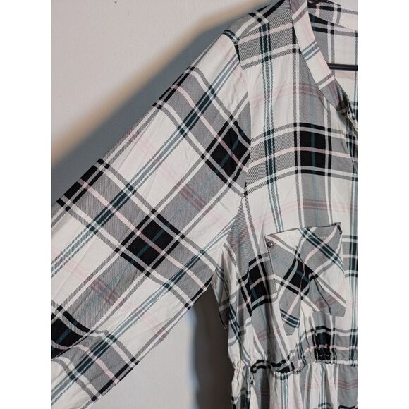 NEW Torrid Black & White Plaid Button Front Dress. Size 1X - Picture 4 of 10